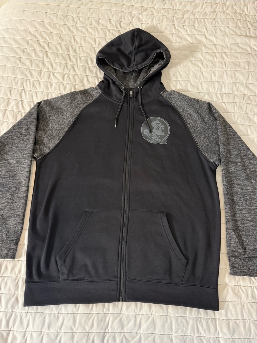 Florida State Seminoles Colosseum Black and Gray Full-Zip Hoodie — Size XL